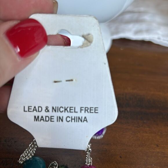 Fashion Jewelry Necklace beaded Nickel free with earrings NWT dust bag - Picture 3 of 5